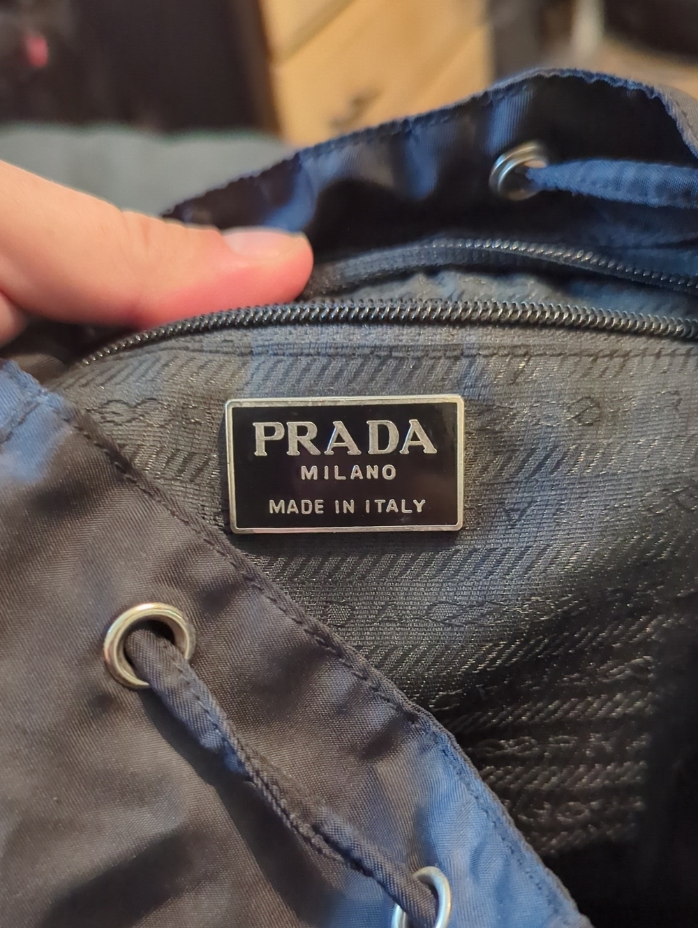 Prada Tessuto Nylon Black Bucket Backpack Made In Italy - Picture 4 of 8